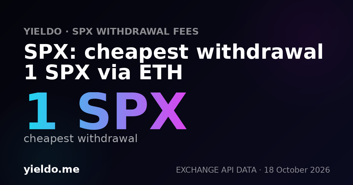 SPX: cheapest withdrawal 1 SPX via ETH
