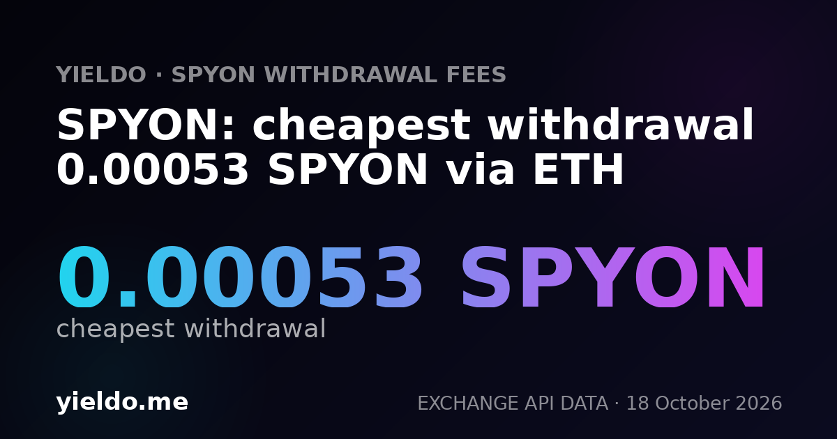 SPYON: cheapest withdrawal 0.00053 SPYON via ETH