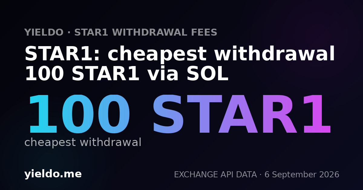 STAR1: cheapest withdrawal 100 STAR1 via SOL