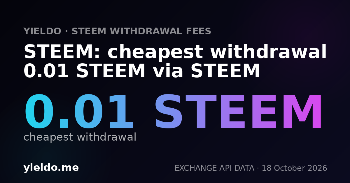 STEEM: cheapest withdrawal 0.01 STEEM via STEEM