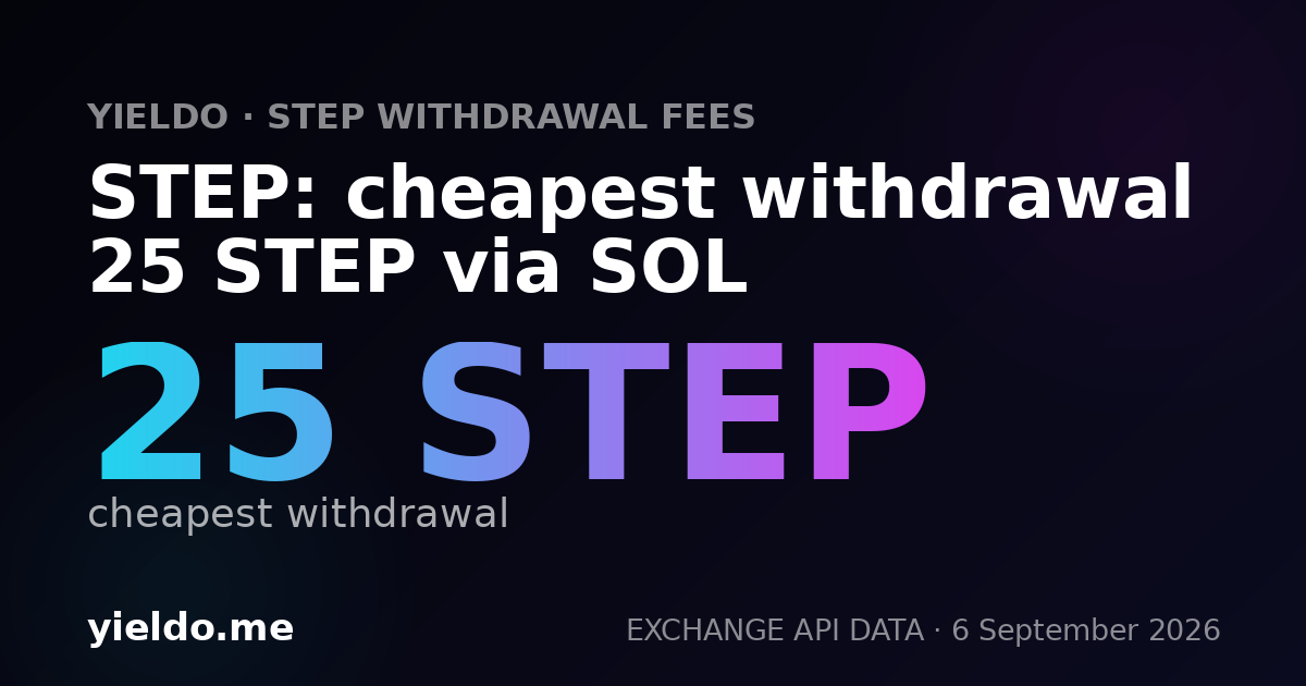 STEP: cheapest withdrawal 25 STEP via SOL