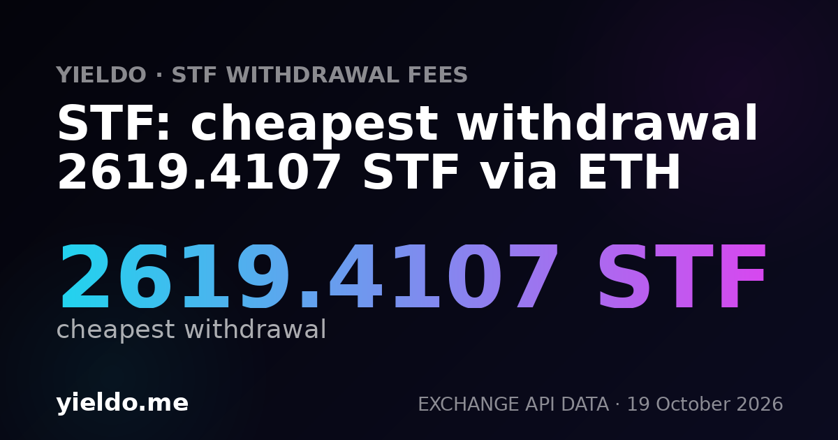 STF: cheapest withdrawal 2619.4107 STF via ETH