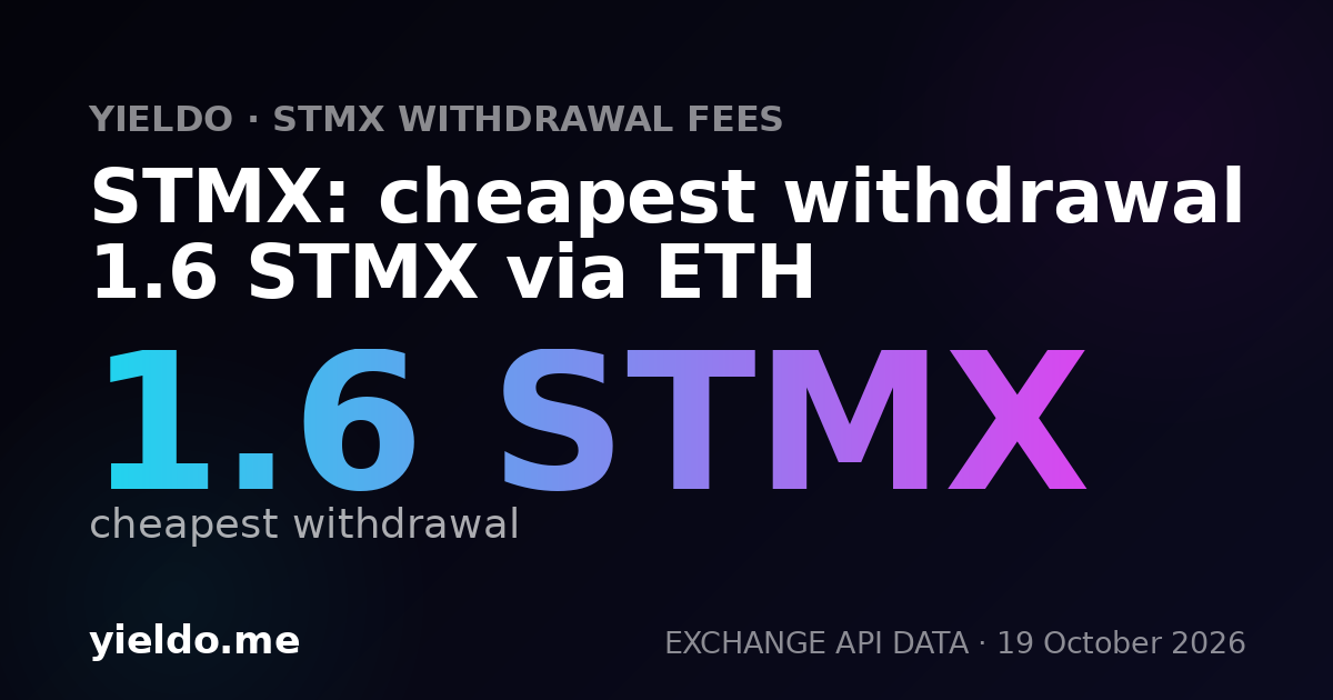 STMX: cheapest withdrawal 1.6 STMX via ETH