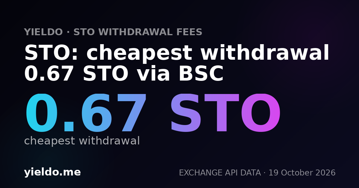 STO: cheapest withdrawal 0.64 STO via BSC