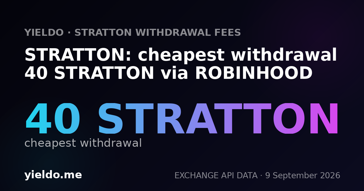 STRATTON: cheapest withdrawal 40 STRATTON via ROBINHOOD