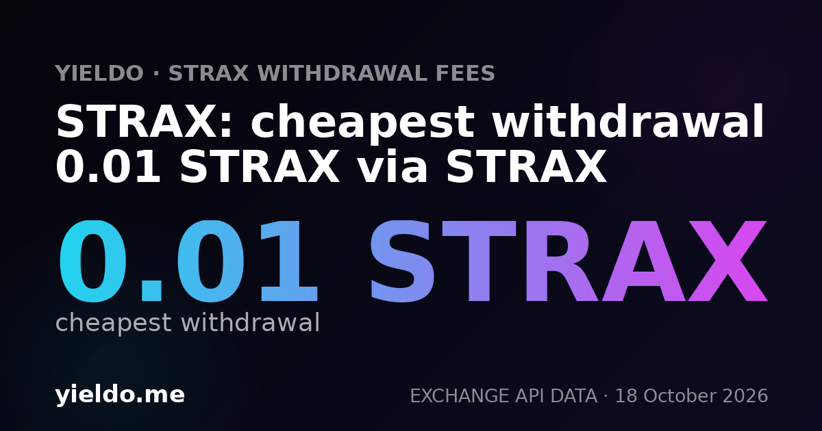 STRAX: cheapest withdrawal 0.01 STRAX via STRAX