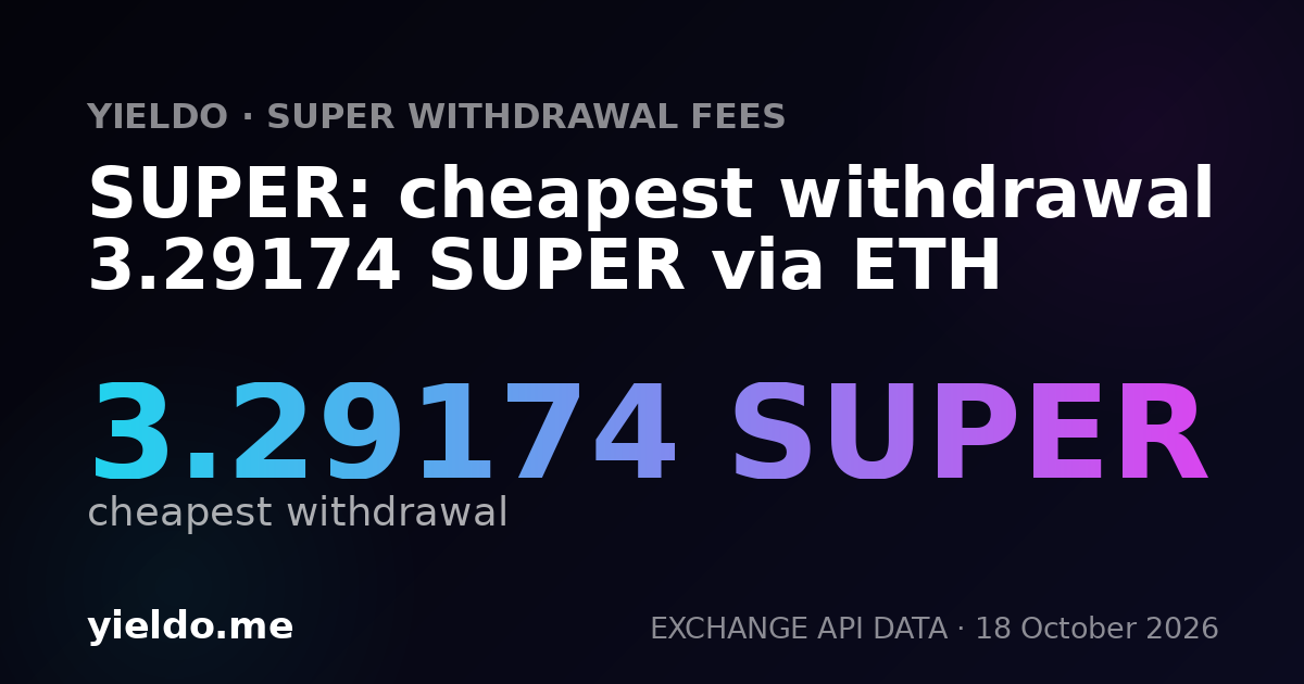 SUPER: cheapest withdrawal 3.27898 SUPER via ETH