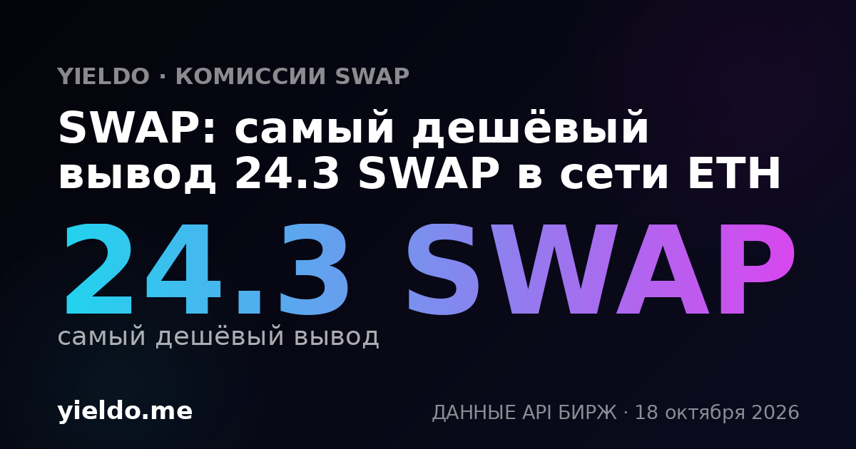 SWAP: самый дешёвый вывод 24.3 SWAP в сети ETH