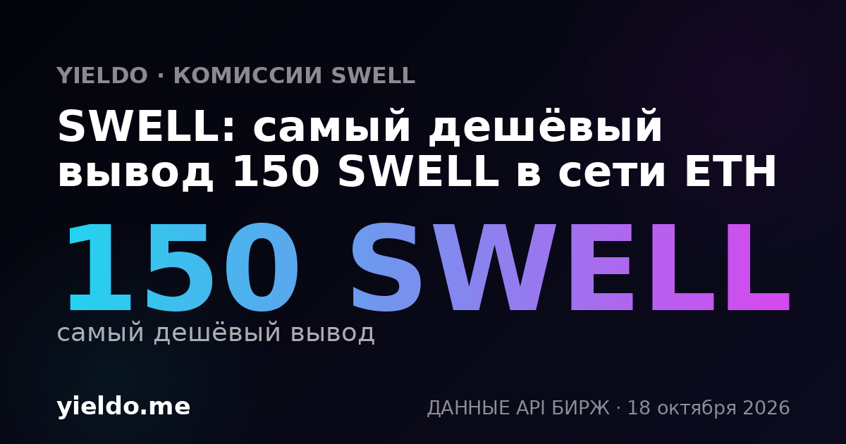 SWELL: самый дешёвый вывод 150 SWELL в сети ETH