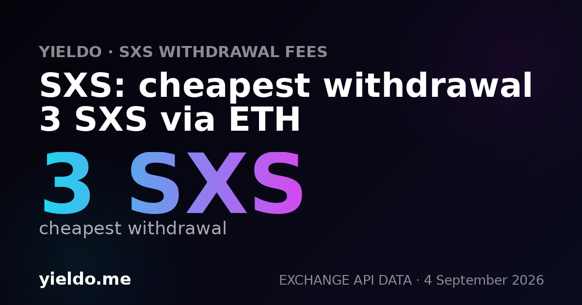 SXS: cheapest withdrawal 3 SXS via ETH