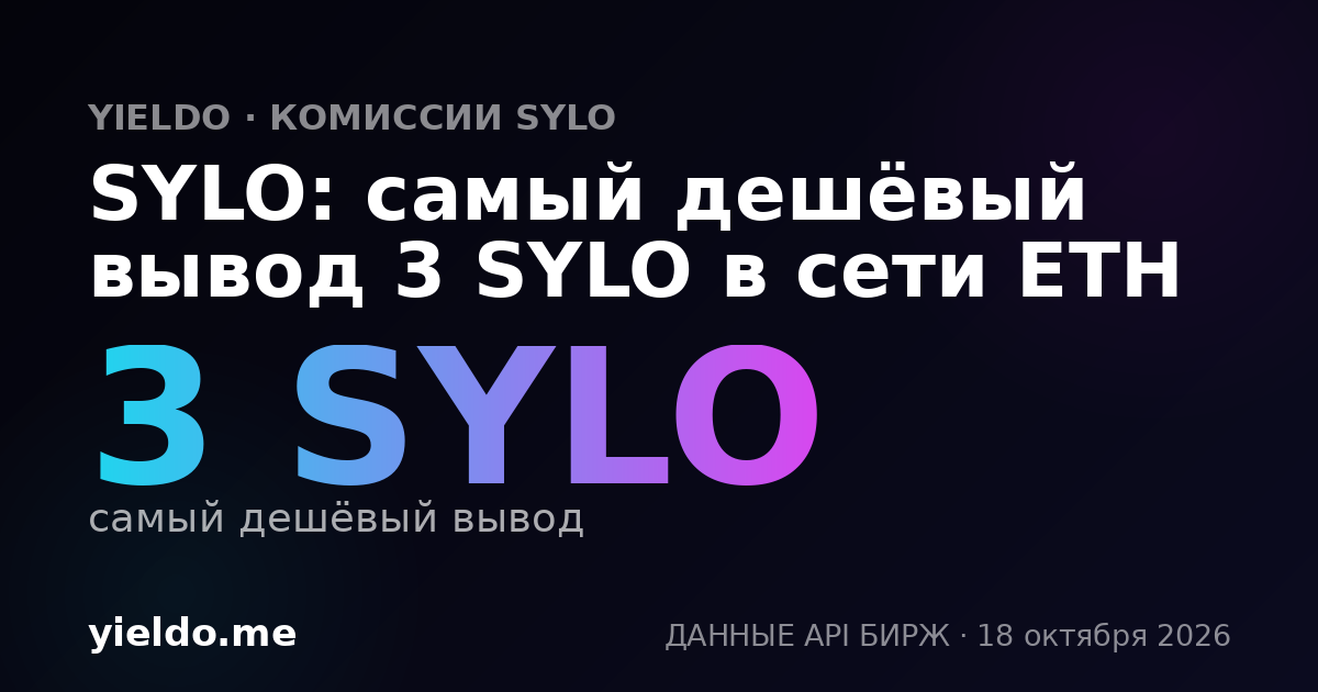 SYLO: самый дешёвый вывод 3 SYLO в сети ETH