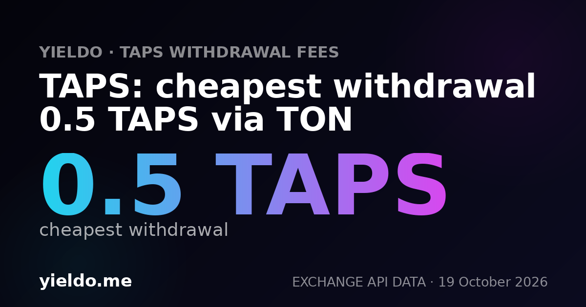 TAPS: cheapest withdrawal 0.5 TAPS via TON
