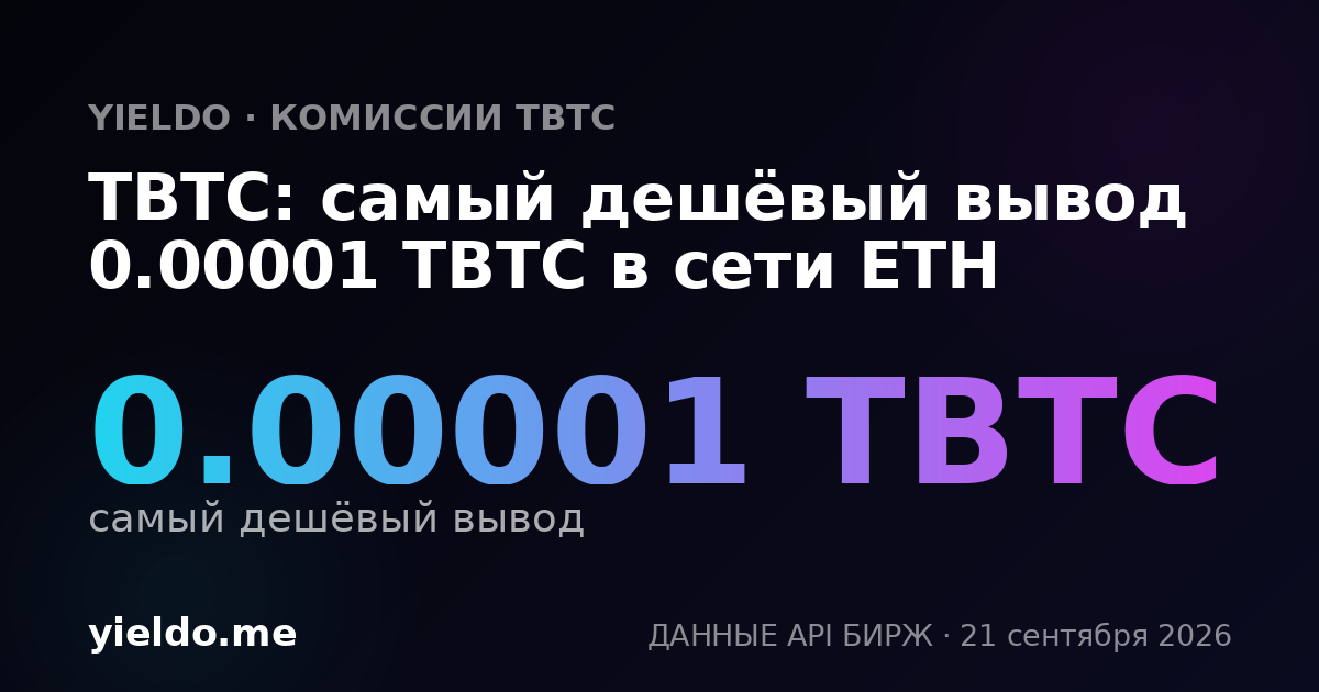 TBTC: самый дешёвый вывод 0.00001 TBTC в сети ETH