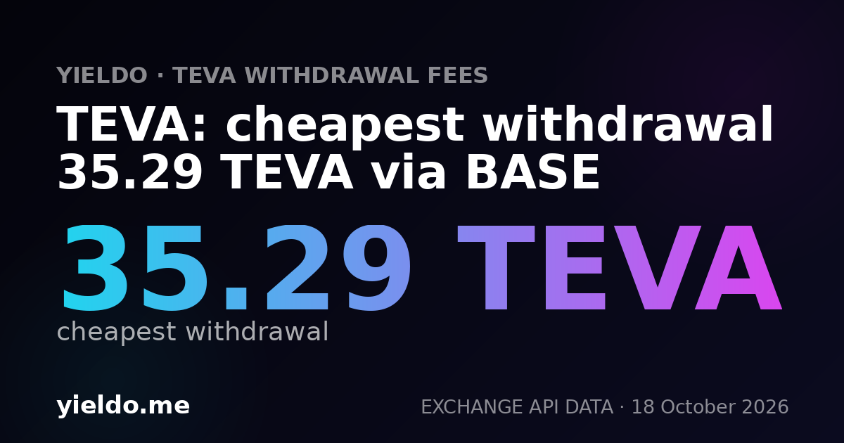 TEVA: cheapest withdrawal 39.37 TEVA via BASE