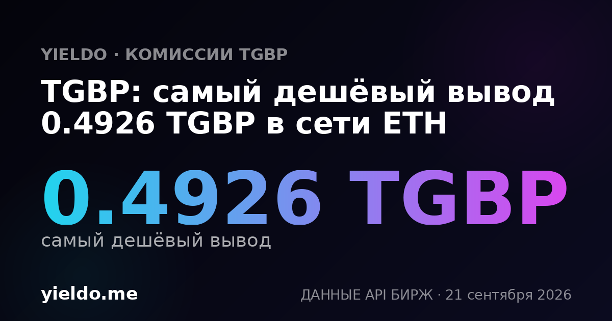TGBP: самый дешёвый вывод 0.4845 TGBP в сети ETH