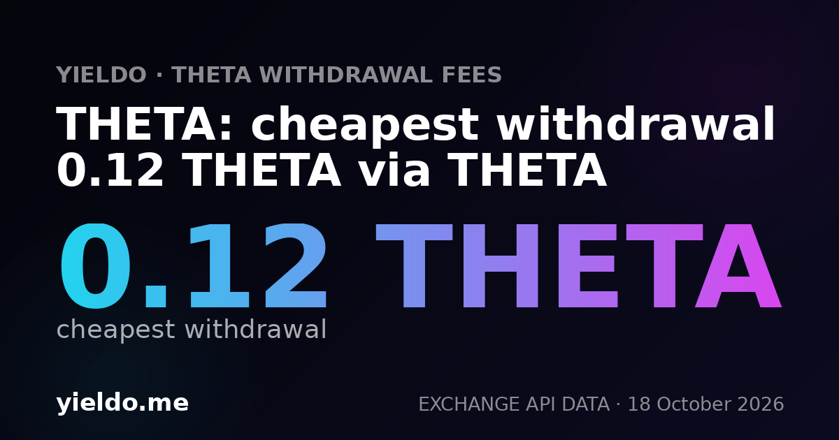 THETA: cheapest withdrawal 0.12 THETA via THETA