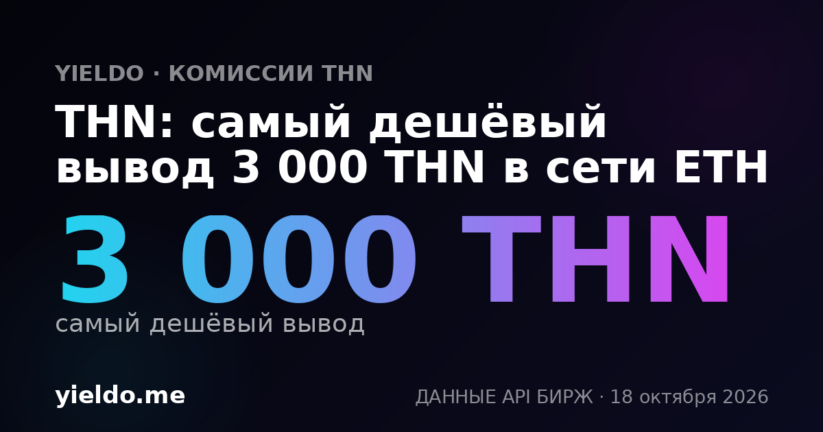 THN: самый дешёвый вывод 3 000 THN в сети ETH