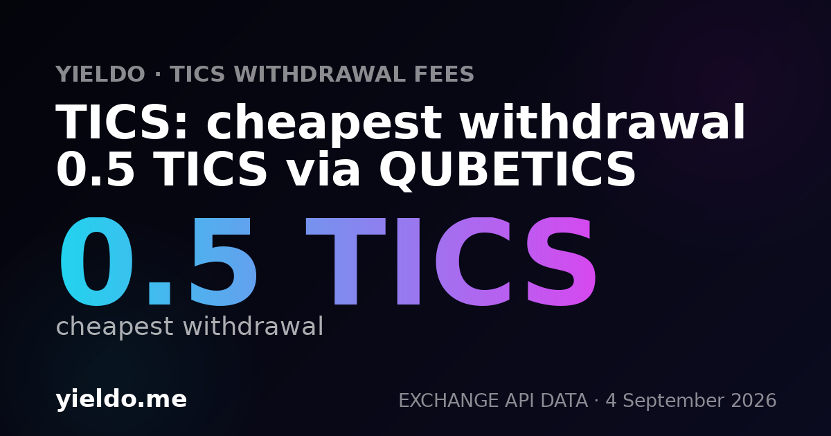 TICS: cheapest withdrawal 0.5 TICS via QUBETICS