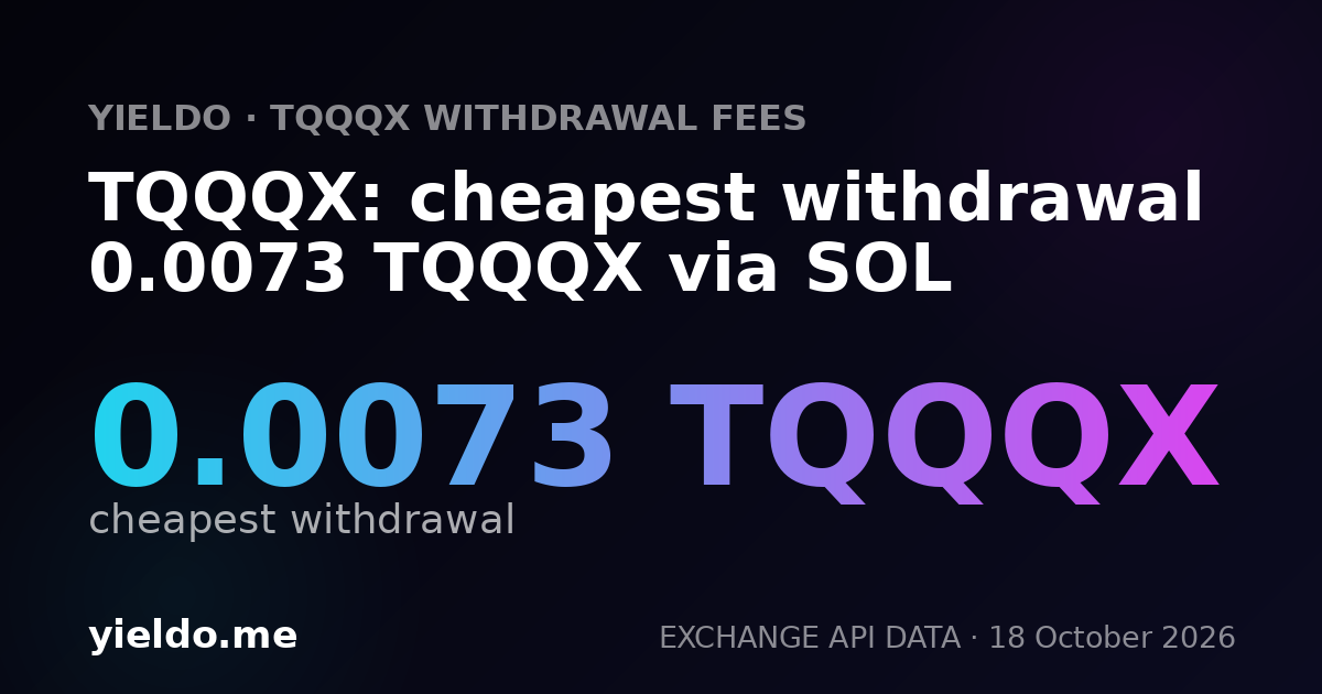 TQQQX: cheapest withdrawal 0.0073 TQQQX via SOL