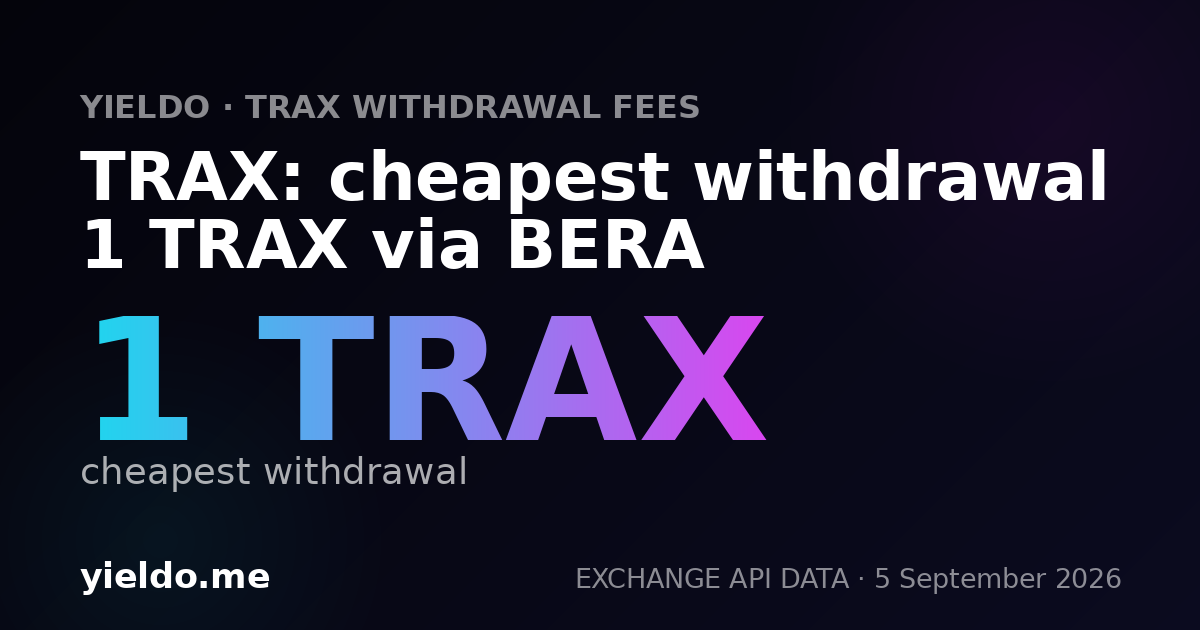 TRAX: cheapest withdrawal 1 TRAX via BERA