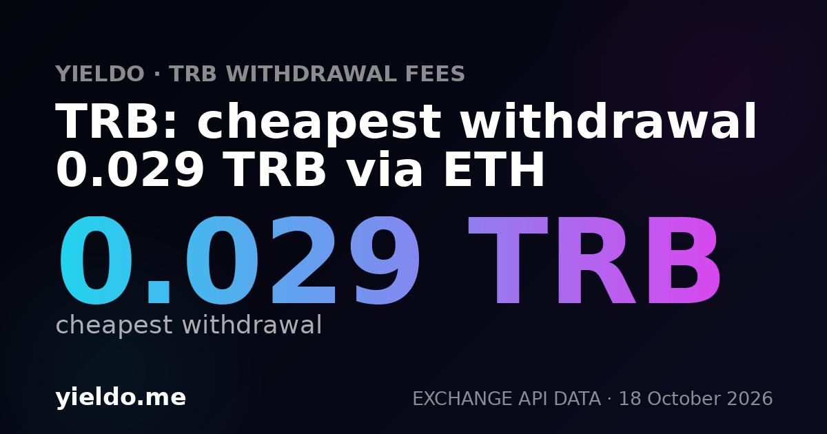 TRB: cheapest withdrawal 0.029 TRB via ETH