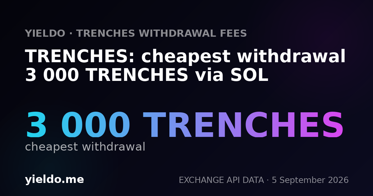 TRENCHES: cheapest withdrawal 3 000 TRENCHES via SOL