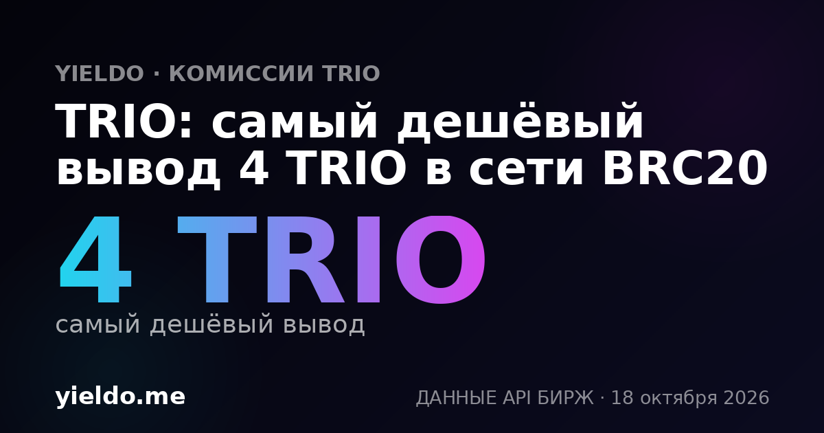 TRIO: самый дешёвый вывод 4 TRIO в сети BRC20