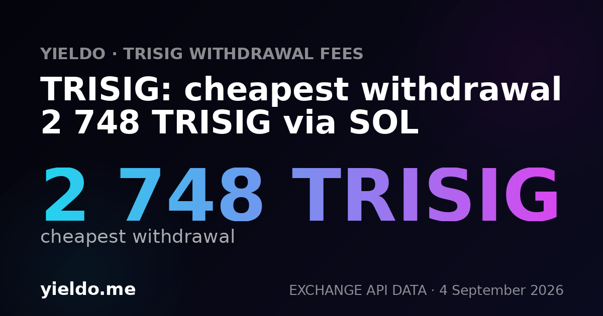 TRISIG: cheapest withdrawal 2 748 TRISIG via SOL