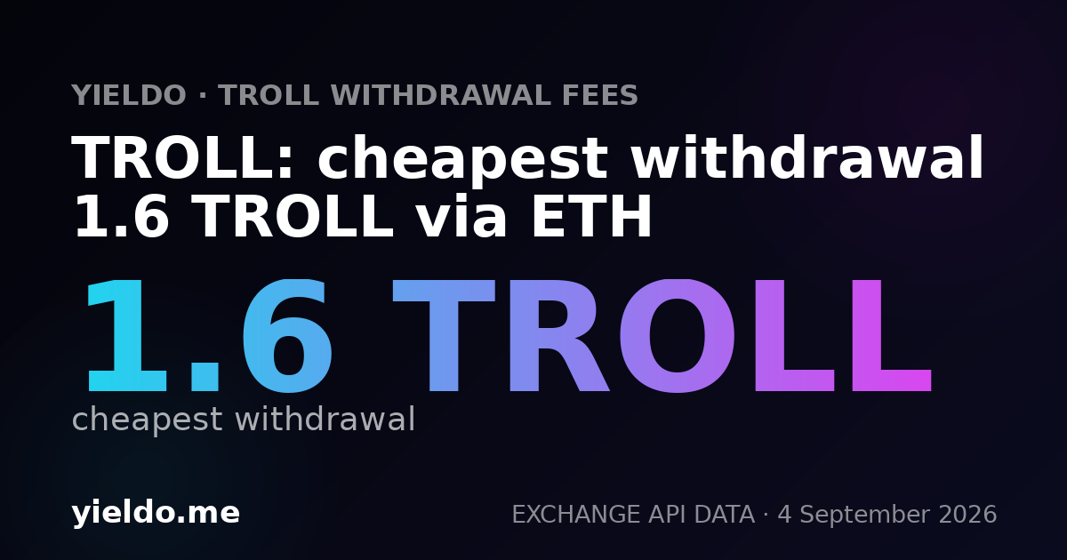 TROLL: cheapest withdrawal 1.6 TROLL via ETH