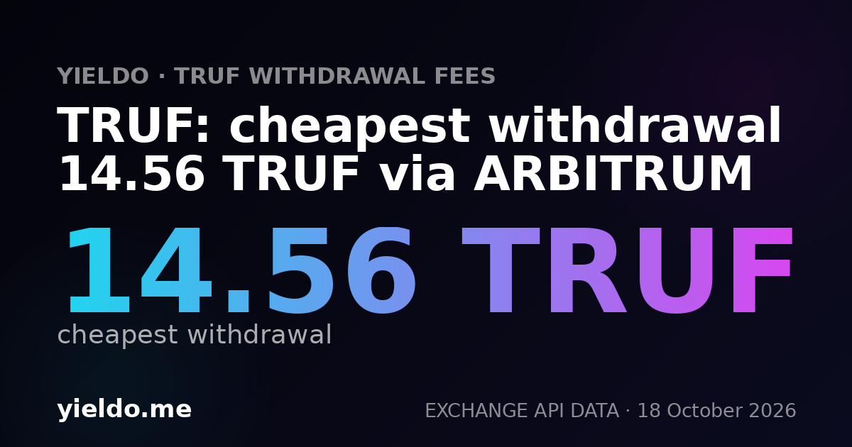 TRUF: cheapest withdrawal 14.56 TRUF via ARBITRUM