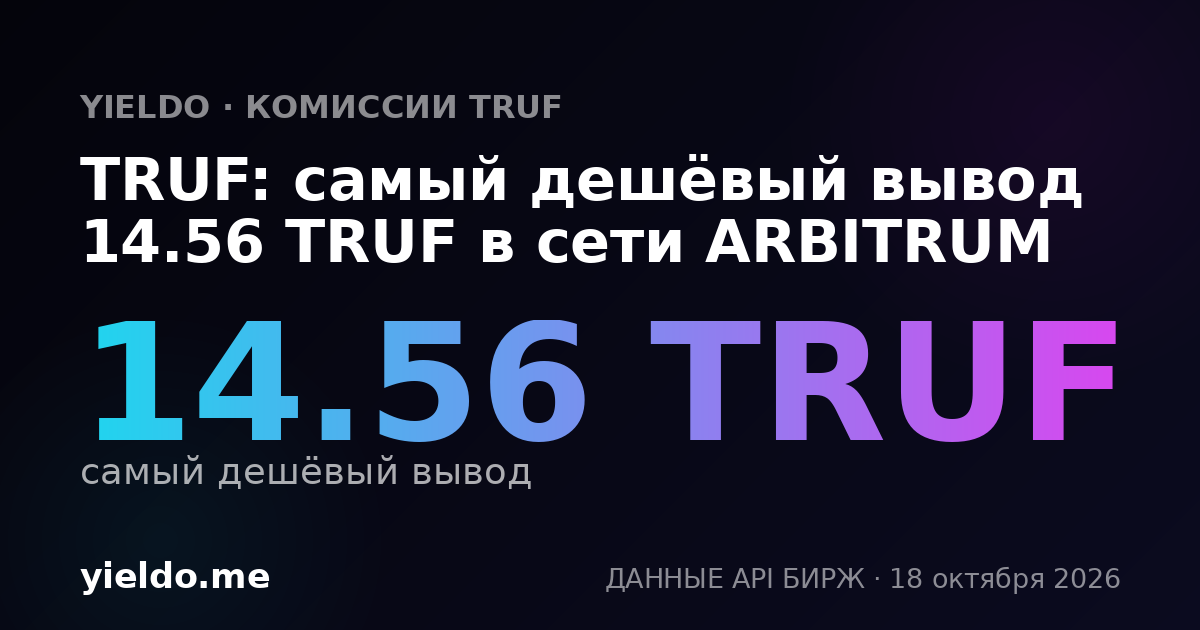 TRUF: самый дешёвый вывод 14.56 TRUF в сети ARBITRUM