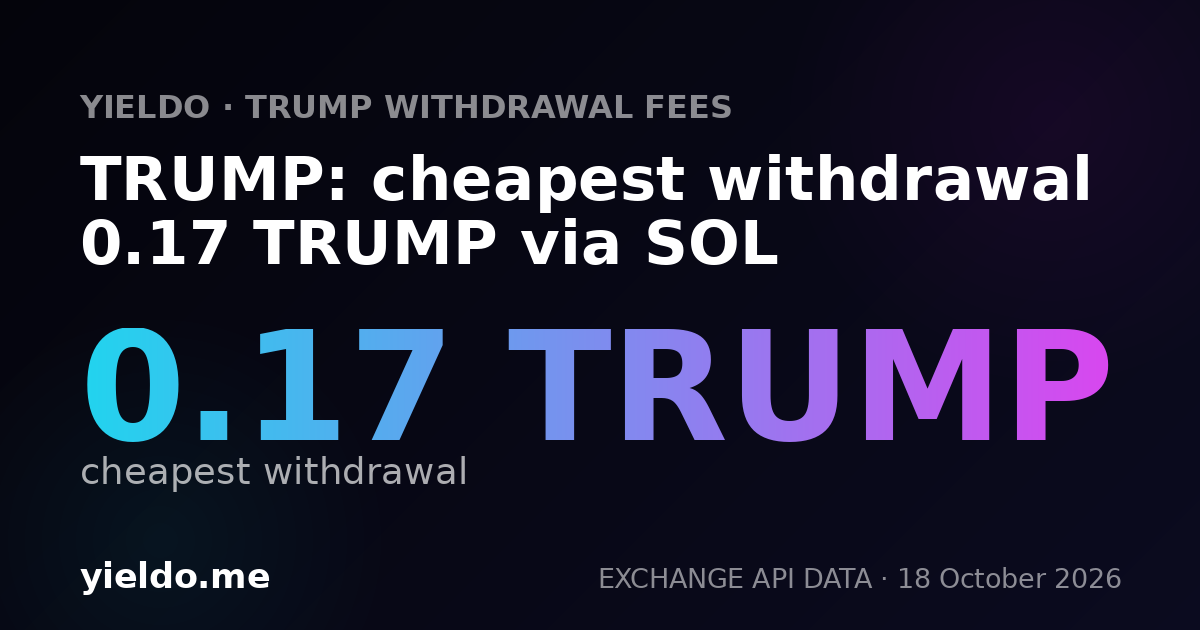 TRUMP: cheapest withdrawal 0.17 TRUMP via SOL