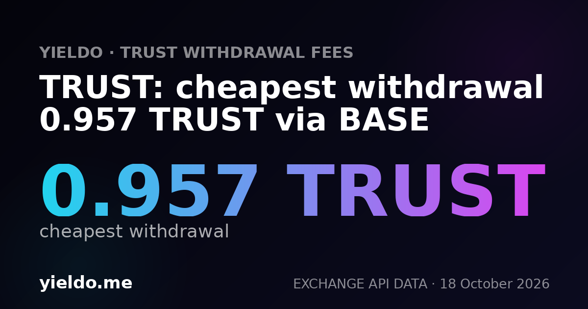 TRUST: cheapest withdrawal 0.957 TRUST via BASE