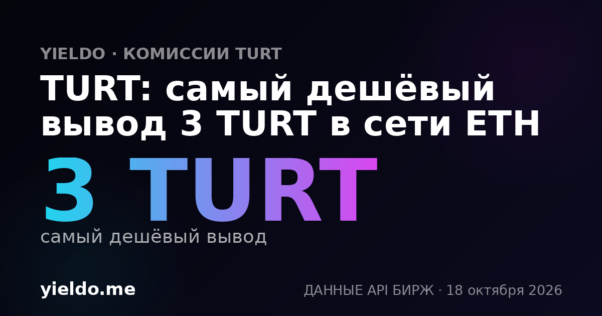 TURT: самый дешёвый вывод 3 TURT в сети ETH