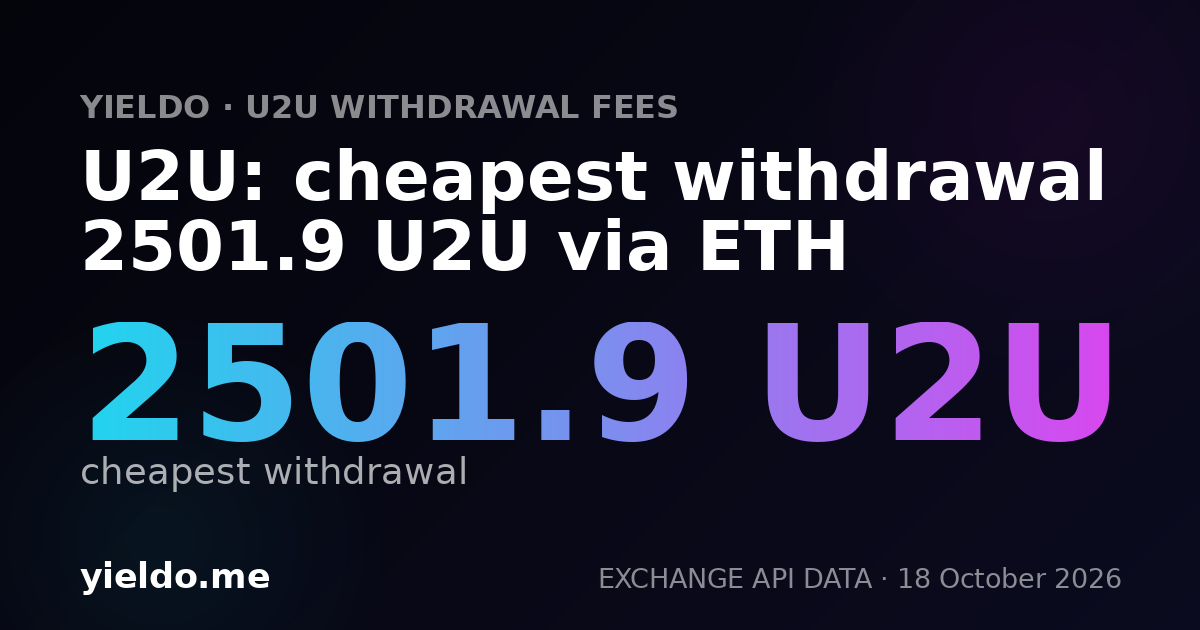 U2U: cheapest withdrawal 2 471 U2U via ETH