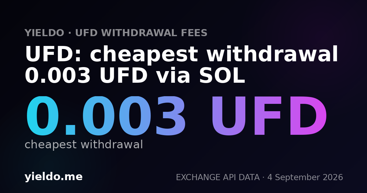UFD: cheapest withdrawal 0.003 UFD via SOL