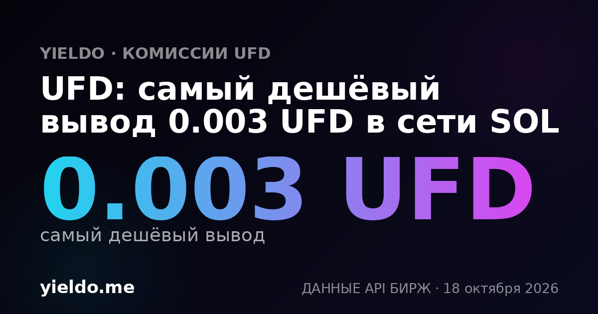 UFD: самый дешёвый вывод 0.003 UFD в сети SOL