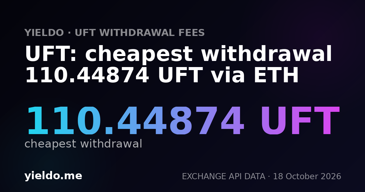 UFT: cheapest withdrawal 110.44874 UFT via ETH