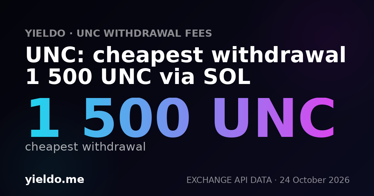 UNC: cheapest withdrawal 1 500 UNC via SOL
