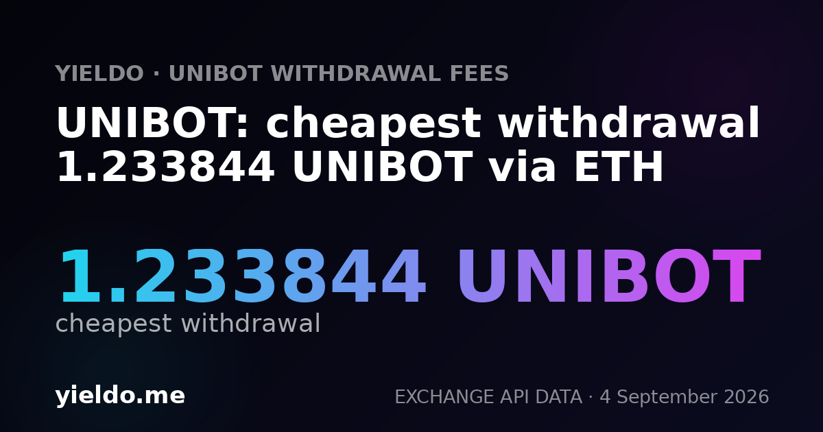 UNIBOT: cheapest withdrawal 1.233844 UNIBOT via ETH