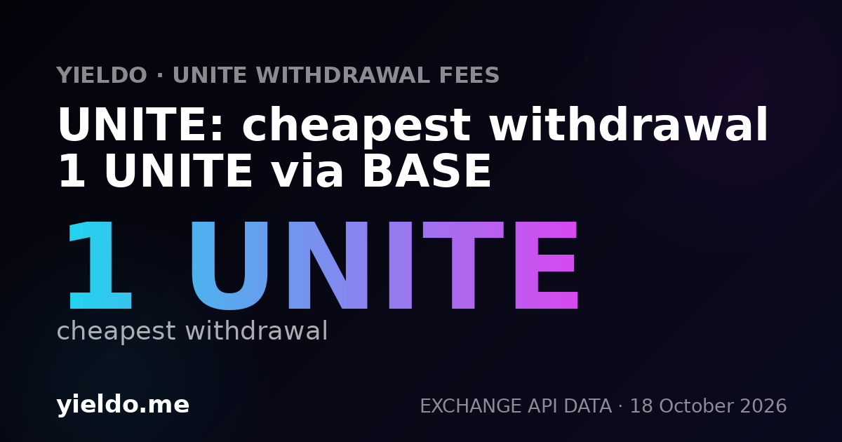 UNITE: cheapest withdrawal 1 UNITE via BASE