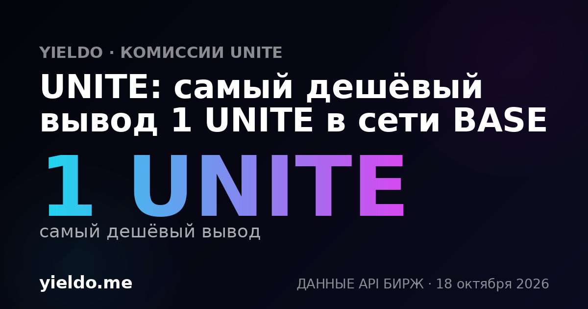 UNITE: самый дешёвый вывод 1 UNITE в сети BASE