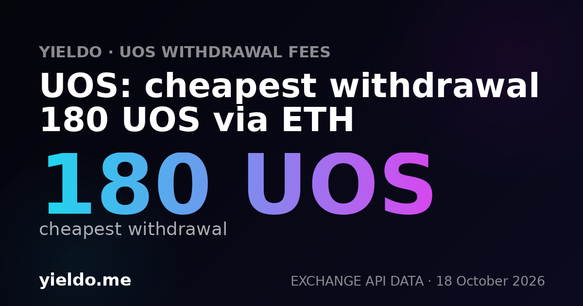 UOS: cheapest withdrawal 180 UOS via ETH