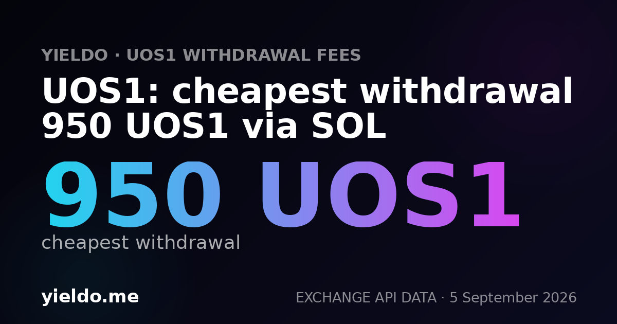 UOS1: cheapest withdrawal 950 UOS1 via SOL