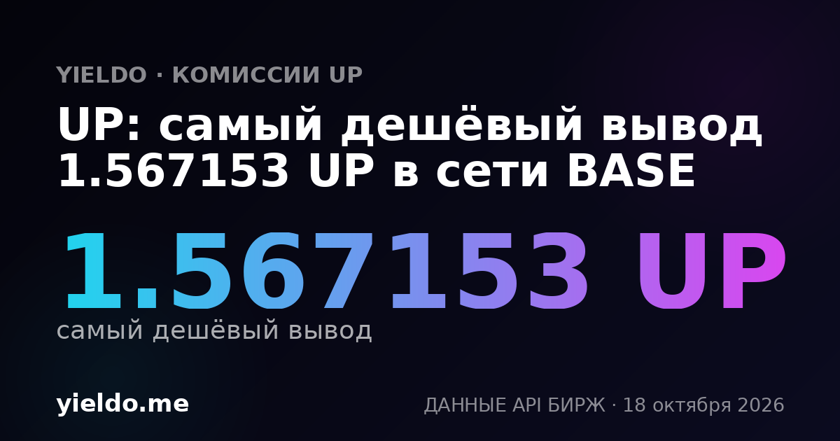 UP: самый дешёвый вывод 1.567153 UP в сети BASE