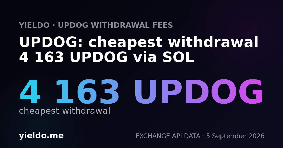 UPDOG: cheapest withdrawal 4 163 UPDOG via SOL