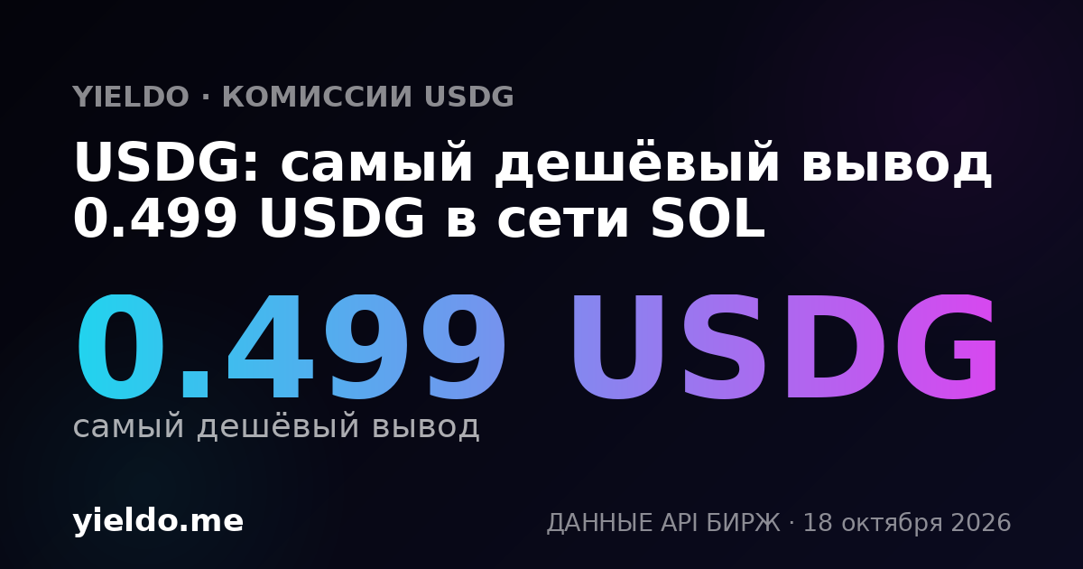 USDG: самый дешёвый вывод 0.499 USDG в сети SOL