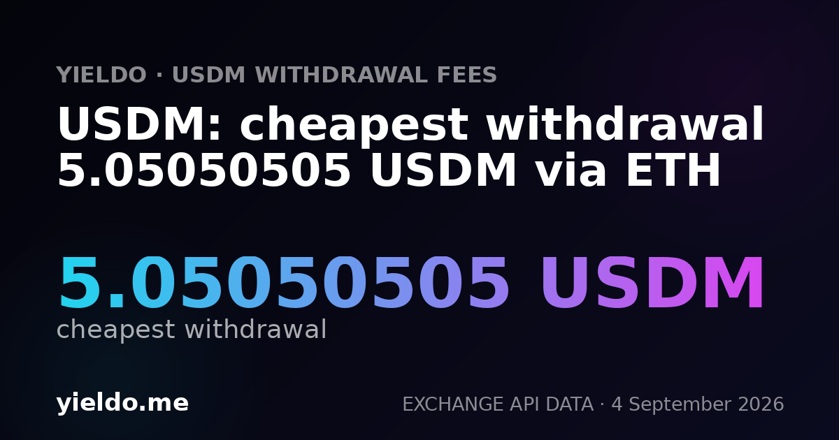 USDM: cheapest withdrawal 5.05050505 USDM via ETH