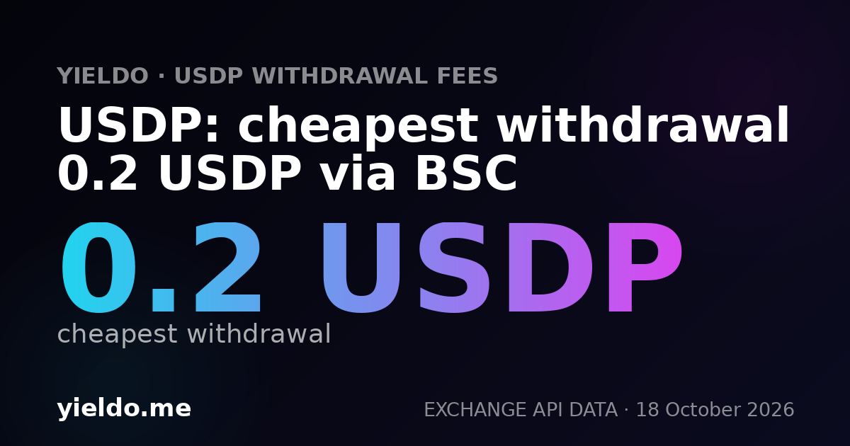 USDP: cheapest withdrawal 0.2 USDP via BSC