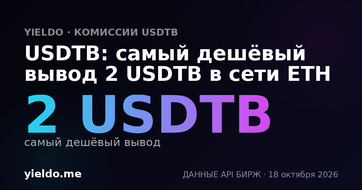 USDTB: самый дешёвый вывод 2 USDTB в сети ETH